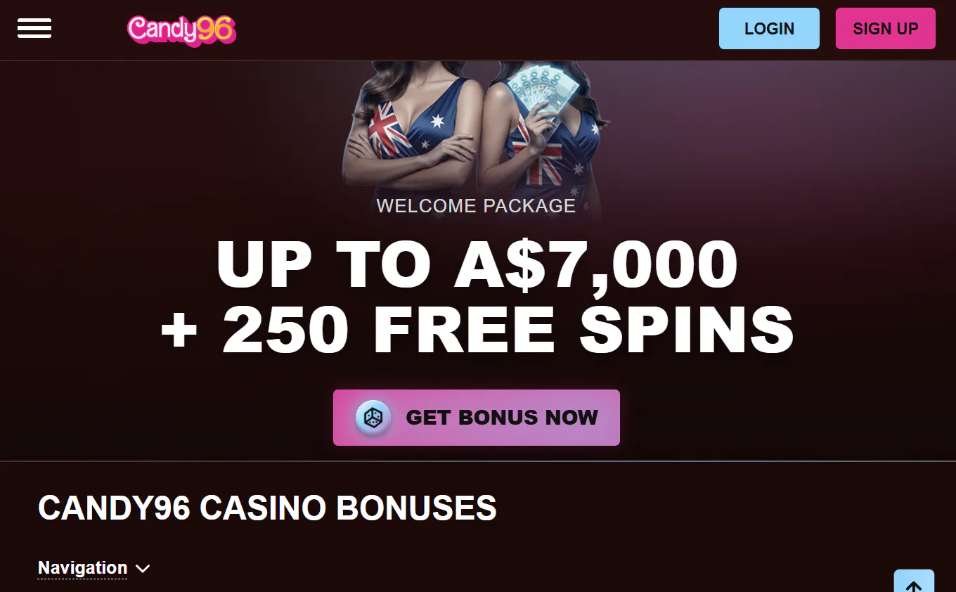 Current view of the current Candy96 bonus listing used to compare welcome-offer details